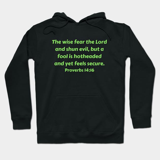 Bible Verse Proverbs 14:16 Hoodie by Prayingwarrior